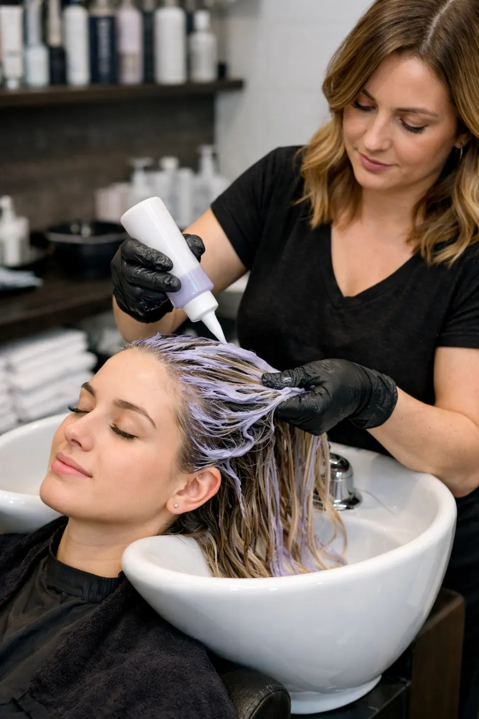 Brass-free toner for creamy blonde at Hair by Feree, Duluth GA